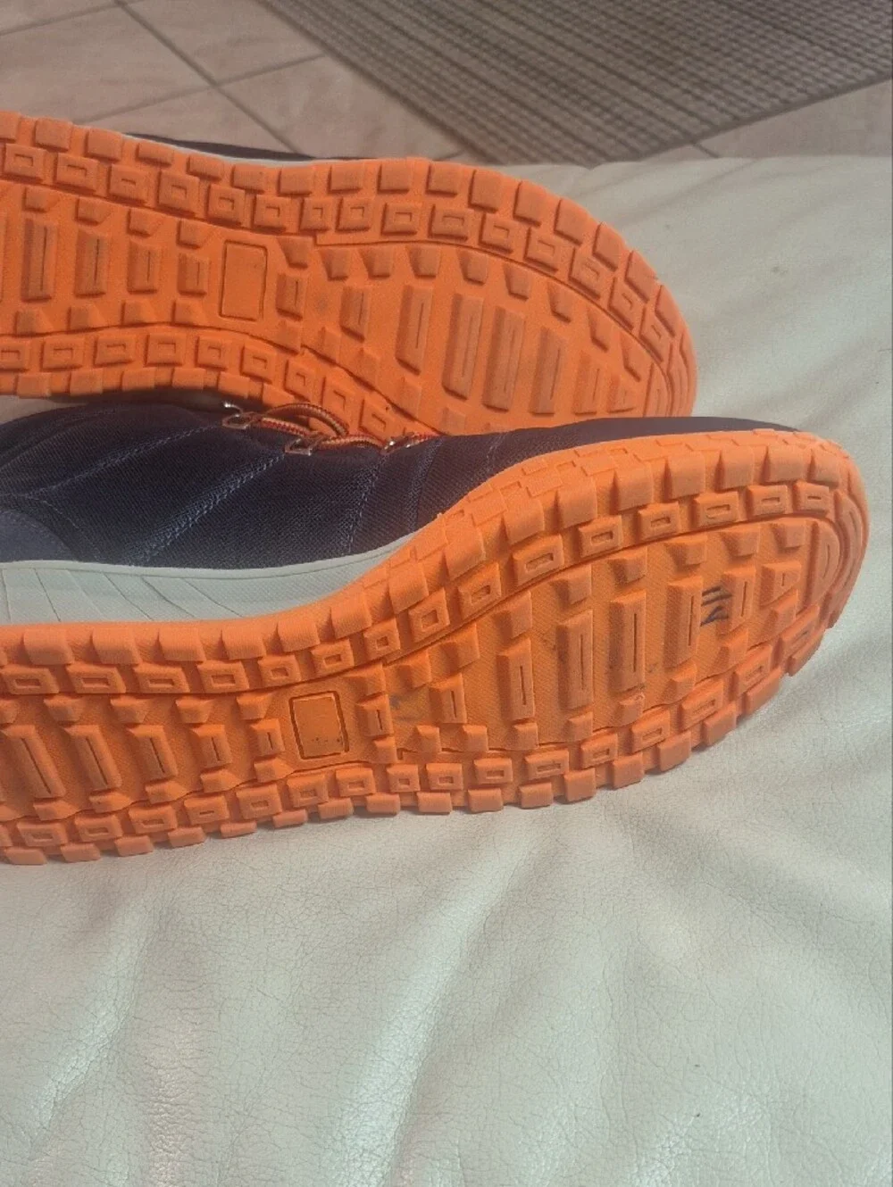 Men's Navy and Orange High-Top Outdoor Sneakers